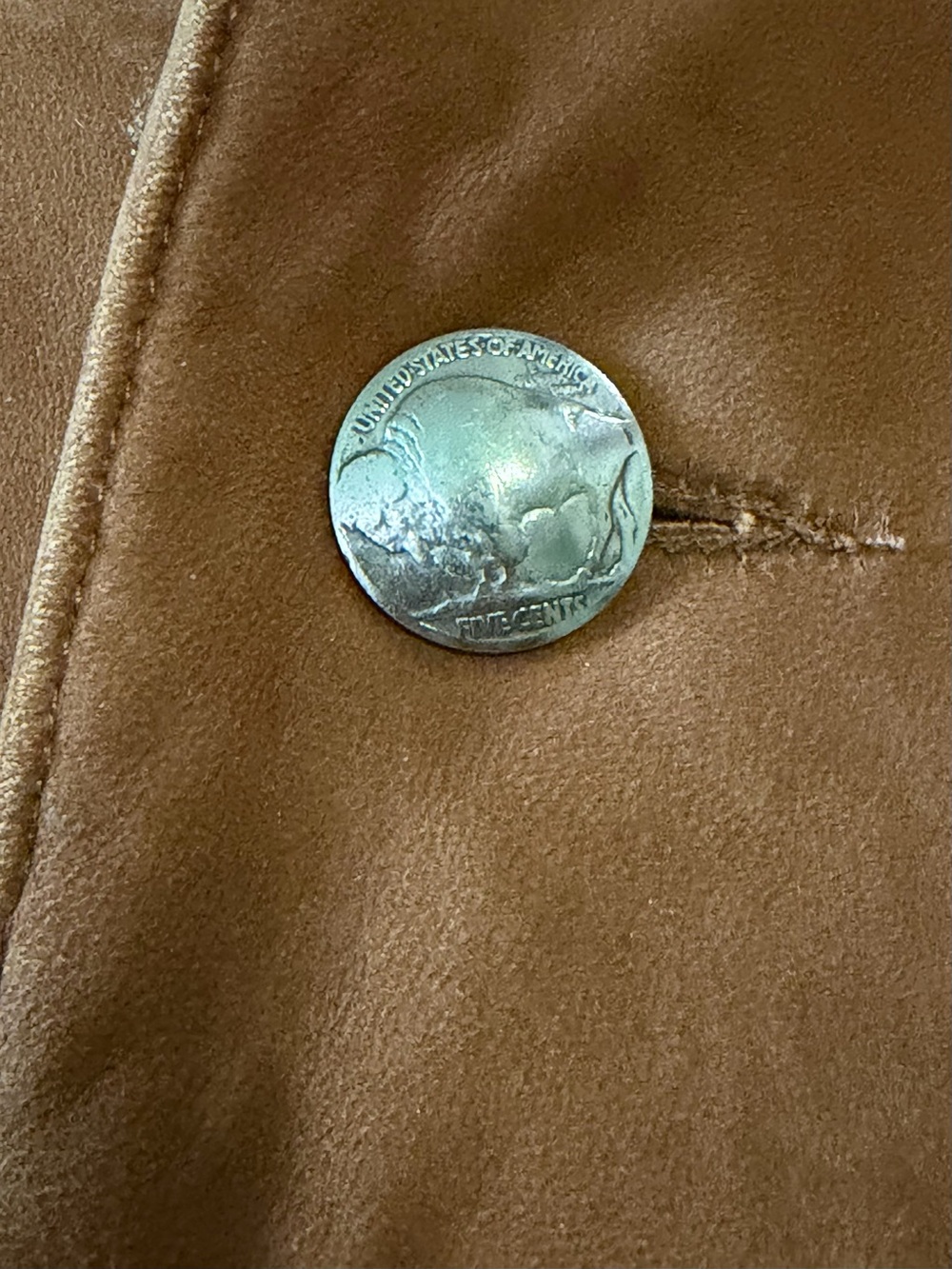 Vintage Continental Leather Fashions Western Fringe Jacket USA Buffalo Nickel - Picture 6 of 16